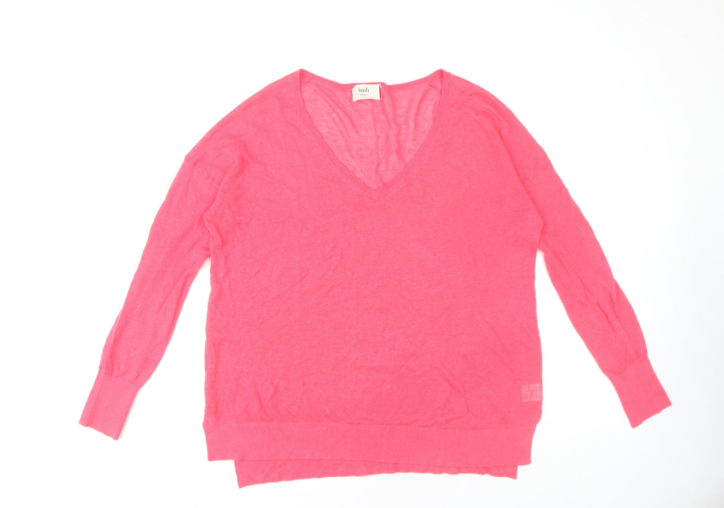 Hush Women's Pink Pullover V-Neck Jumper S