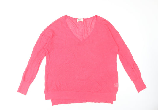 Hush Women's Pink Pullover V-Neck Jumper S