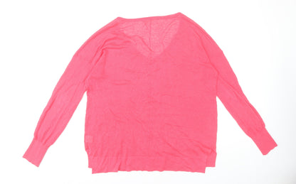 Hush Women's Pink Pullover V-Neck Jumper S