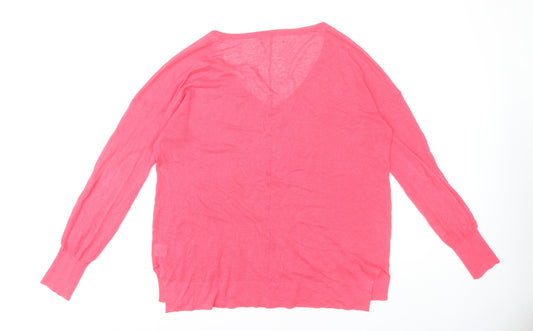 Hush Women's Pink Pullover V-Neck Jumper S