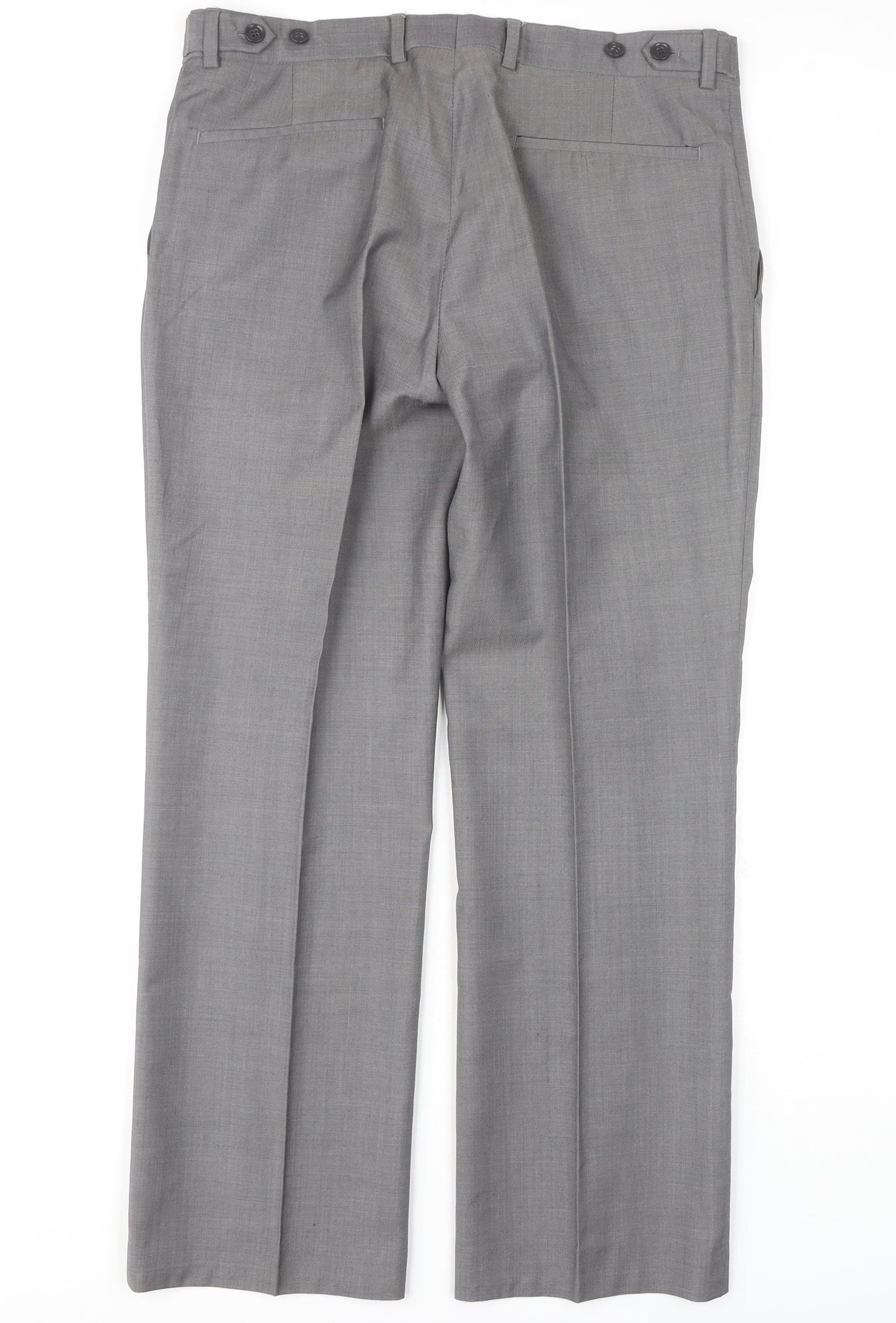 Burton Men's Grey Dress Pants 34S - Formal Pleated Trousers