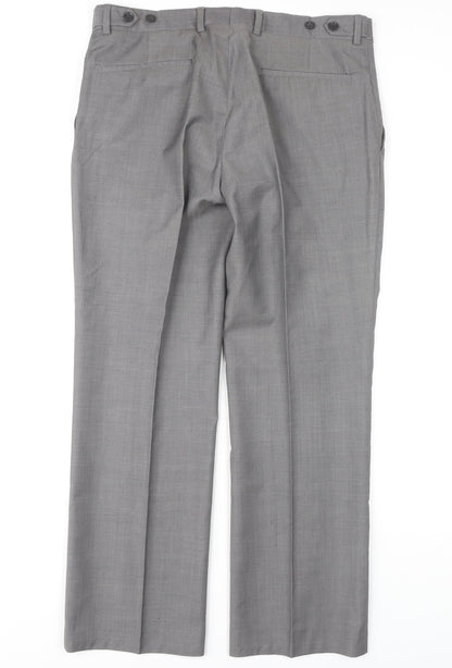 Burton Men's Grey Dress Pants 34S - Formal Pleated Trousers