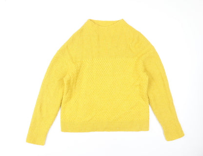 Per Una Women's Yellow Chunky-Knit Pullover Jumper M
