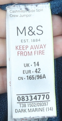 Womens UK Size 14 Marks and Spencer Blue Jumper Jumper