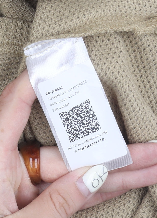 John Parca Men's Beige Polo, Medium, Regular Fit, 1/4 Zip