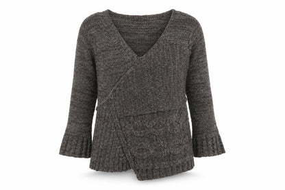 Womens UK Size XL Joella Di Marco Brown Wrap Jumper