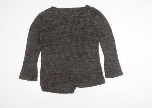 Joella Di Marco Women's Brown Wrap Jumper V-Neck XL