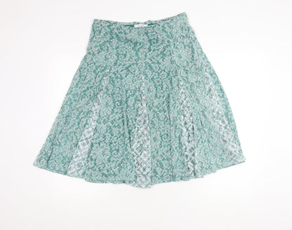 Marks and Spencer Women's Green Floral Midi Skirt Size 12