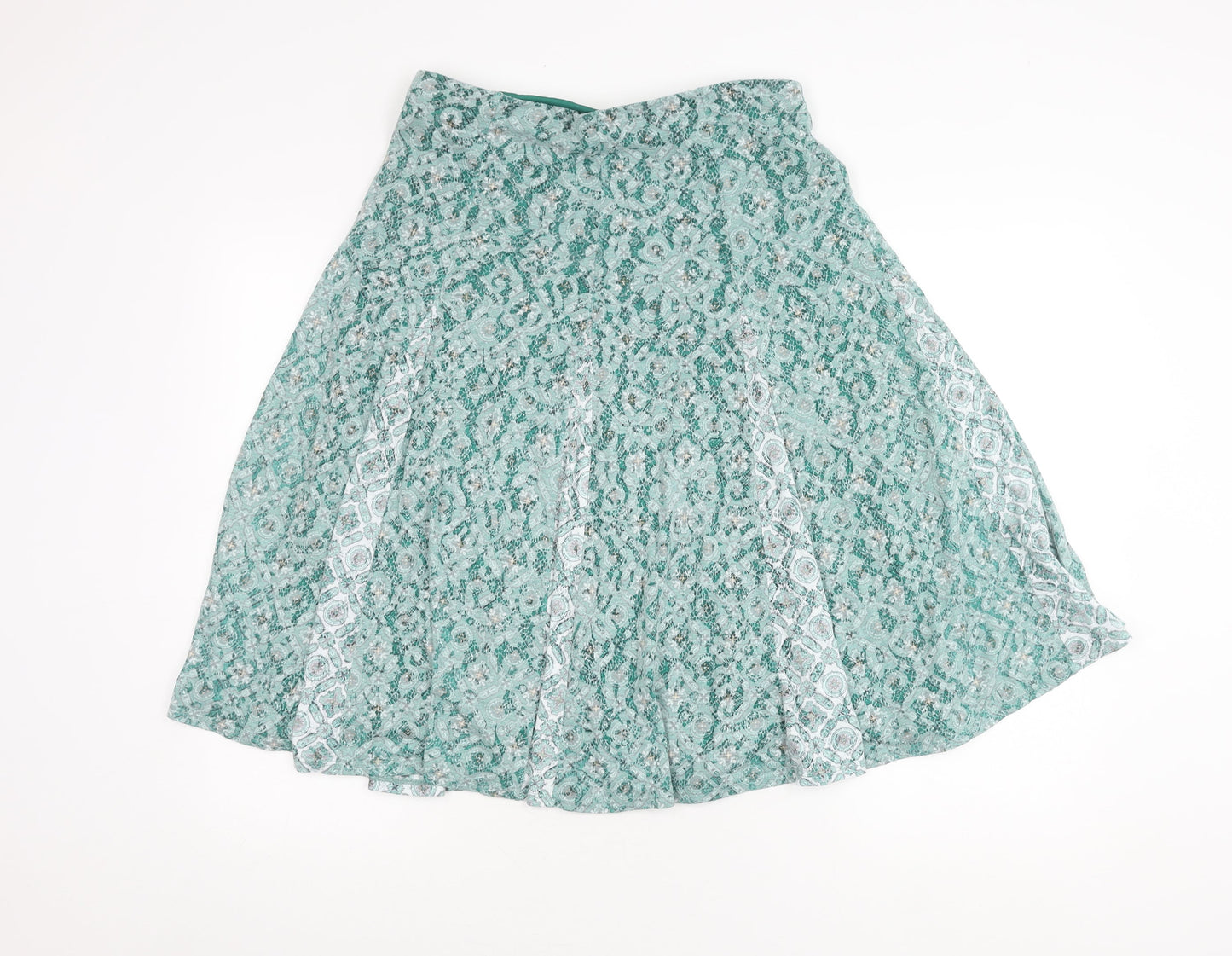 Marks and Spencer Women's Green Floral Midi Skirt Size 12