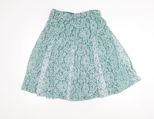 Marks and Spencer Women's Green Floral Midi Skirt Size 12
