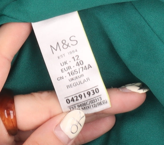 Marks and Spencer Women's Green Floral Midi Skirt Size 12