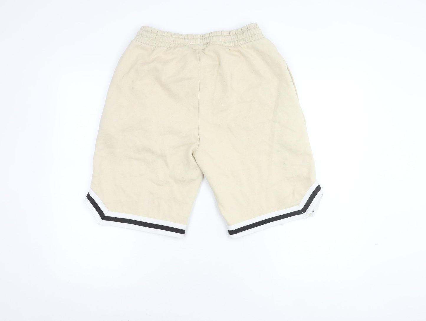 BoohooMAN Men's Beige Sweat Shorts M Drawstring Casual