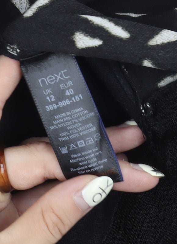 Womens UK Size 12 NEXT Black Basic Blouse