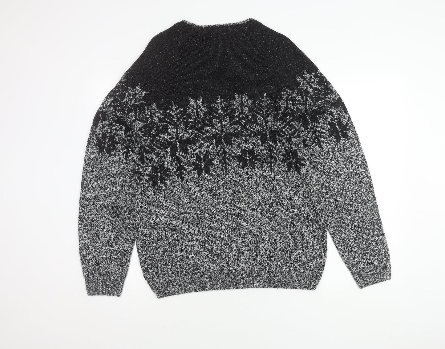 Next Men's Grey Fair Isle Pullover Jumper M