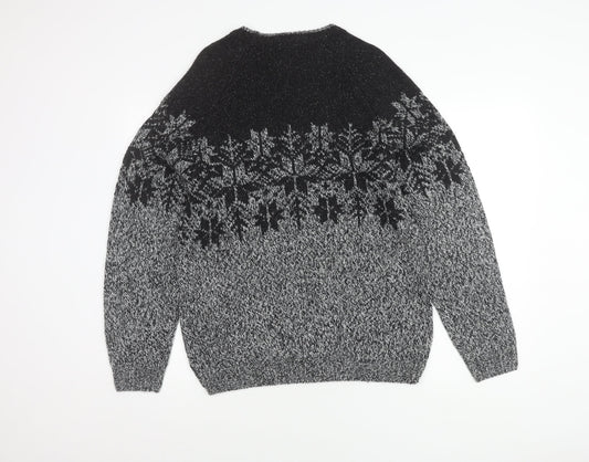 Next Men's Grey Fair Isle Pullover Jumper M