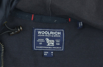 Woolrich Men's Black Hooded Jacket, Size M, Casual Wear