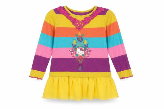 Hello Kitty Girls Multicoloured Dress 3-4 Years with Embroidery