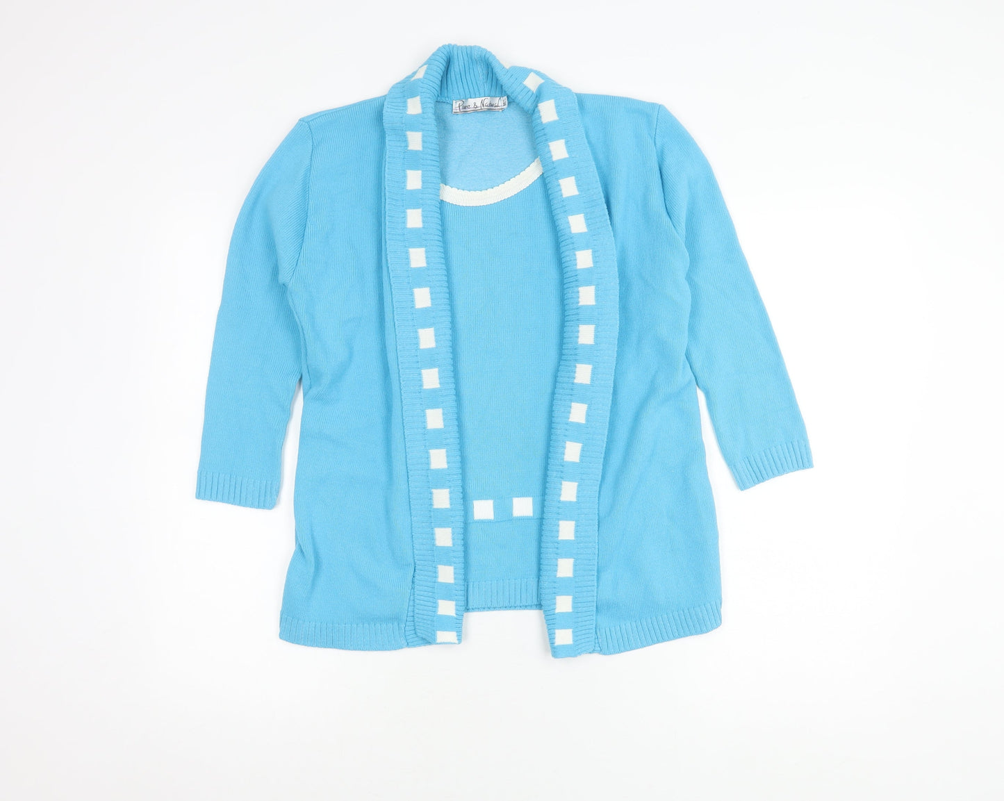 Womens UK Size 2XS Pure & Natural Blue Cardigan Jumper