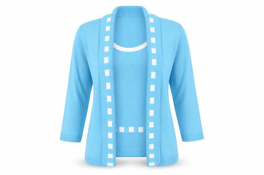 Womens UK Size 2XS Pure & Natural Blue Cardigan Jumper