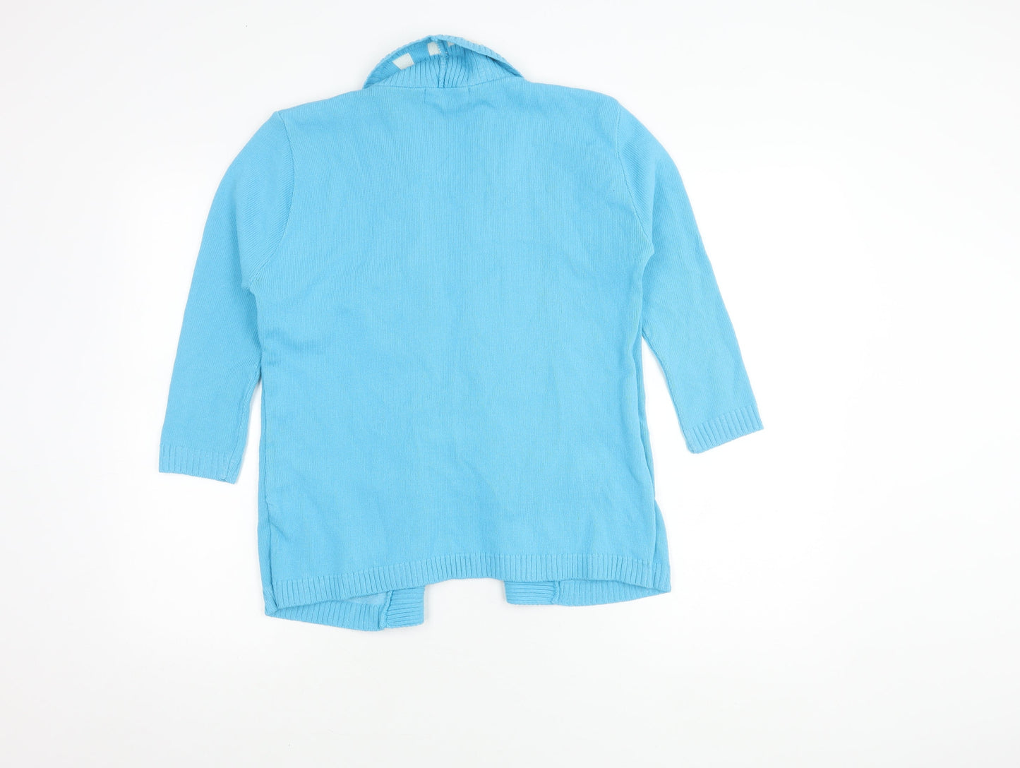 Womens UK Size 2XS Pure & Natural Blue Cardigan Jumper