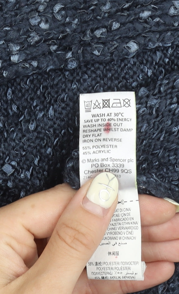 Womens UK Size 10 Marks and Spencer Blue Cardigan Jumper