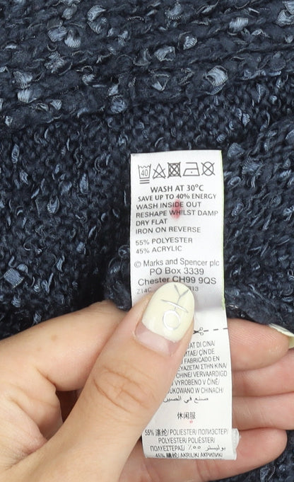 Womens UK Size 10 Marks and Spencer Blue Cardigan Jumper