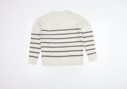 Womens UK Size S Marks and Spencer White Pullover Jumper