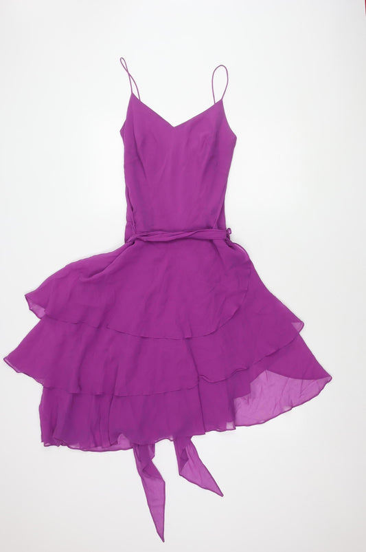 Debenhams Women's Purple Silk Slip Dress Size 6