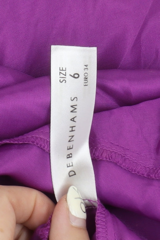 Debenhams Women's Purple Silk Slip Dress Size 6