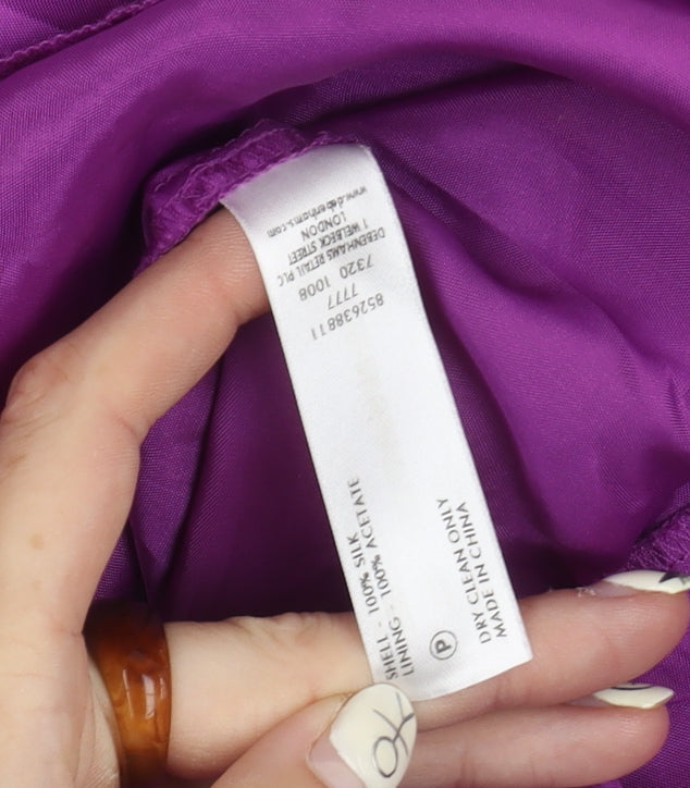 Debenhams Women's Purple Silk Slip Dress Size 6