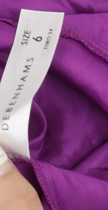 Debenhams Women's Purple Silk Slip Dress Size 6