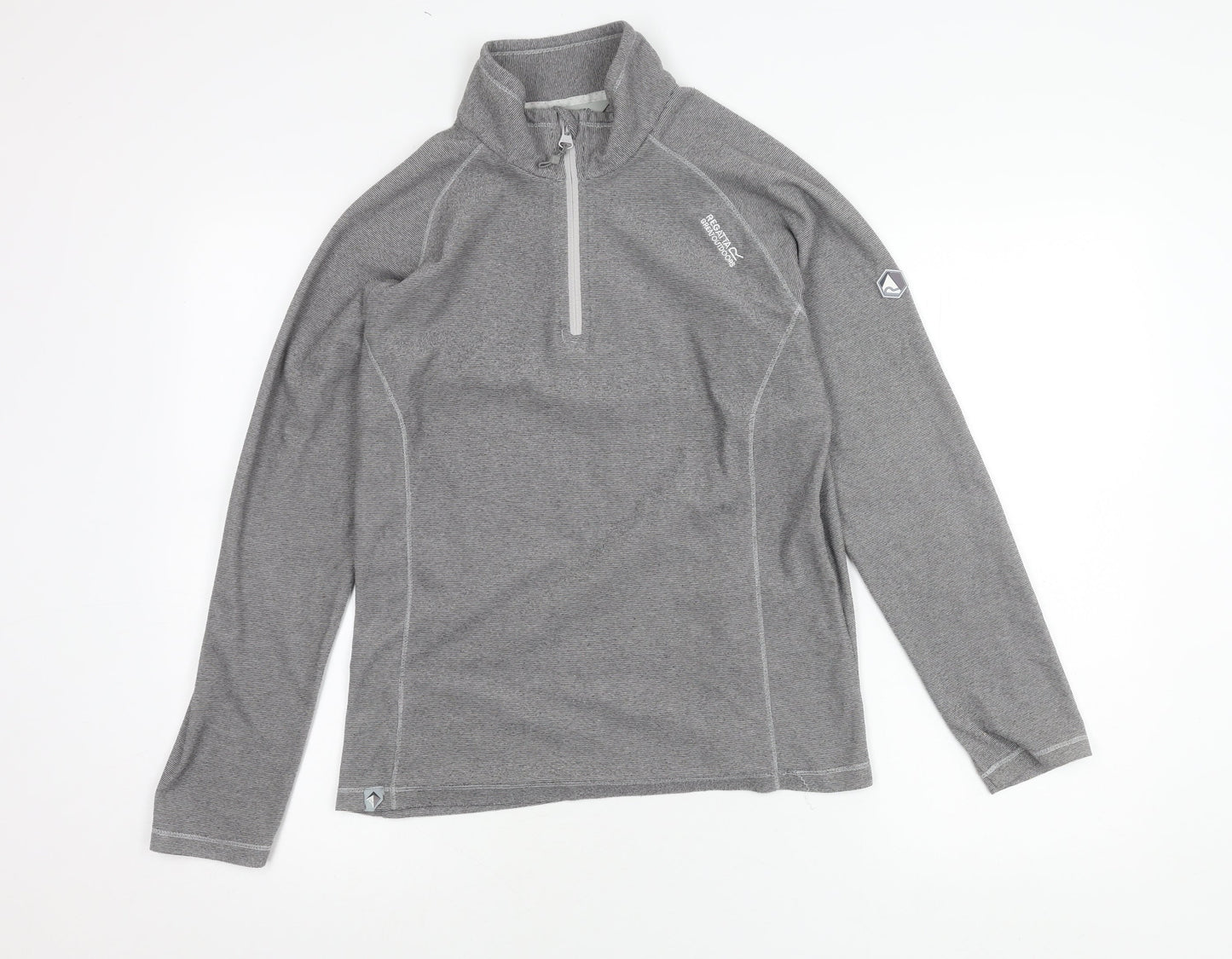Regatta Women's Grey Sweatshirt Size 10 Zip Neck Logo