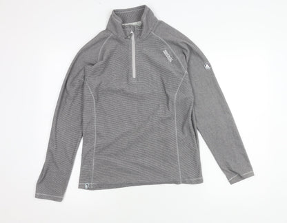 Regatta Women's Grey Sweatshirt Size 10 Zip Neck Logo