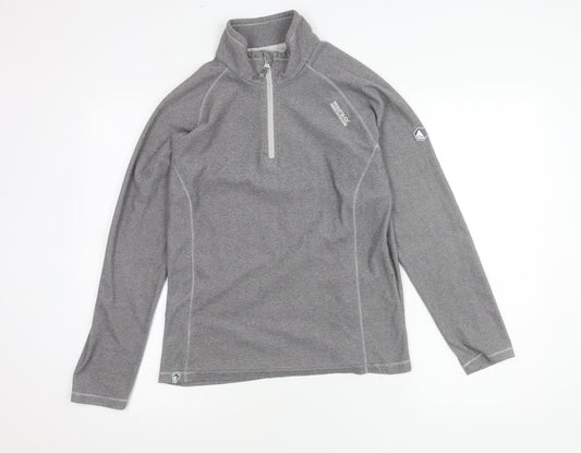 Regatta Women's Grey Sweatshirt Size 10 Zip Neck Logo