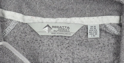 Regatta Women's Grey Sweatshirt Size 10 Zip Neck Logo