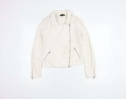 Womens UK Size XS H&M White Motorcycle Jacket