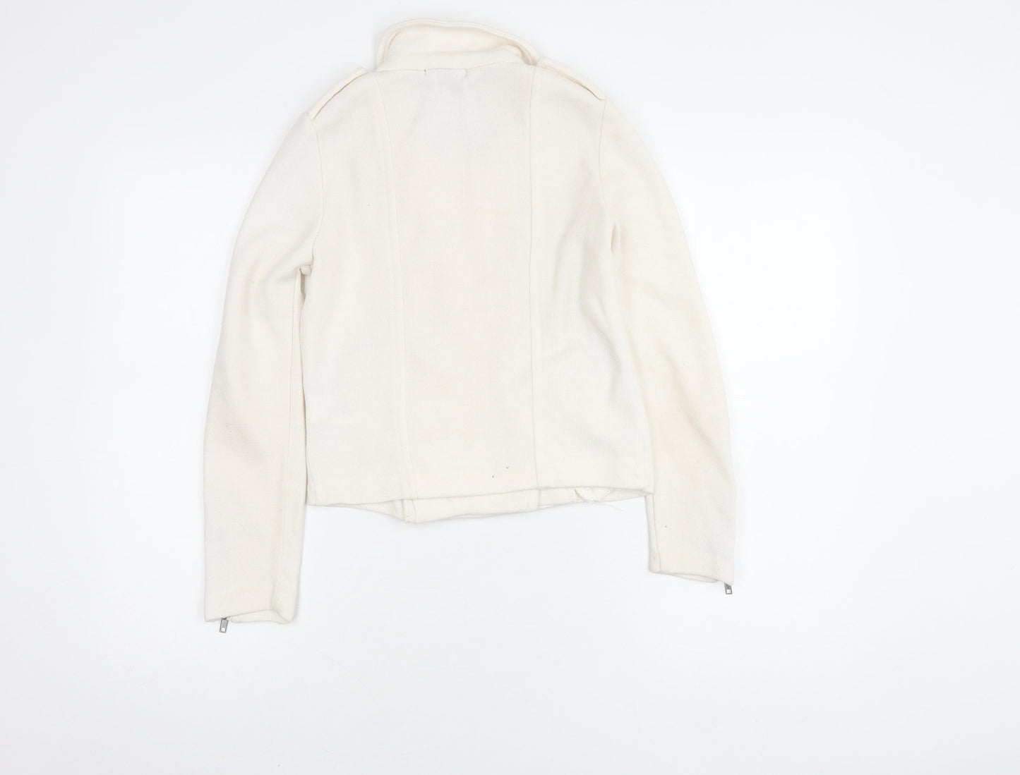 Womens UK Size XS H&M White Motorcycle Jacket