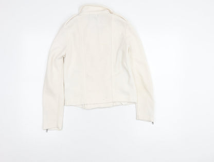 Womens UK Size XS H&M White Motorcycle Jacket