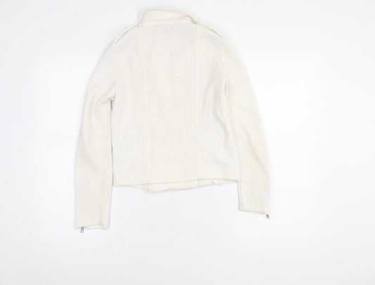 H&M Women's White Motorcycle Jacket, XS, Casual