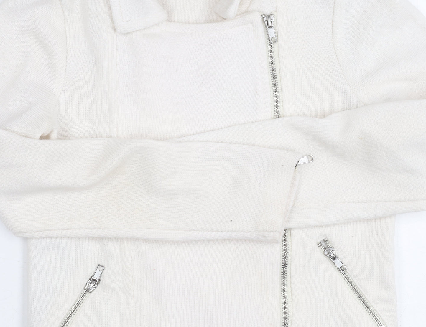 Womens UK Size XS H&M White Motorcycle Jacket