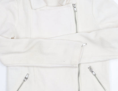 Womens UK Size XS H&M White Motorcycle Jacket