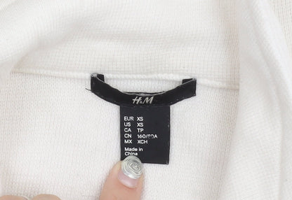 Womens UK Size XS H&M White Motorcycle Jacket