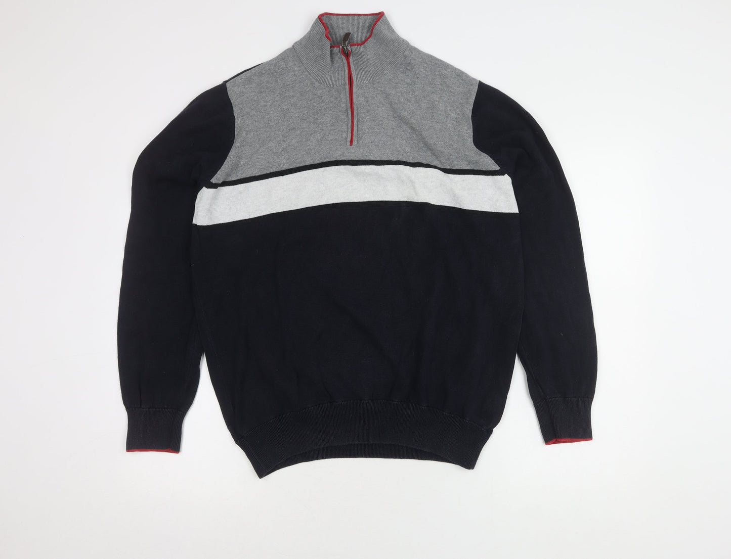 Mens UK Size L Blue Harbour Multicoloured Full Zip Sweatshirt