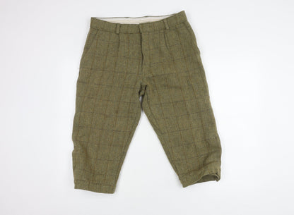 Greenbelt Men's Beige Cropped Wool Trousers Size 32