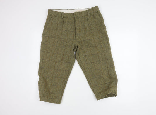 Greenbelt Men's Beige Cropped Wool Trousers Size 32