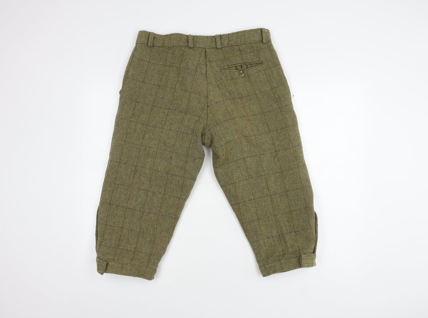 Greenbelt Men's Beige Cropped Wool Trousers Size 32