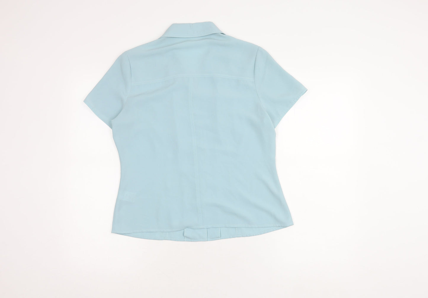 Anne Brooks Women's Petite Blue Button-Up Shirt