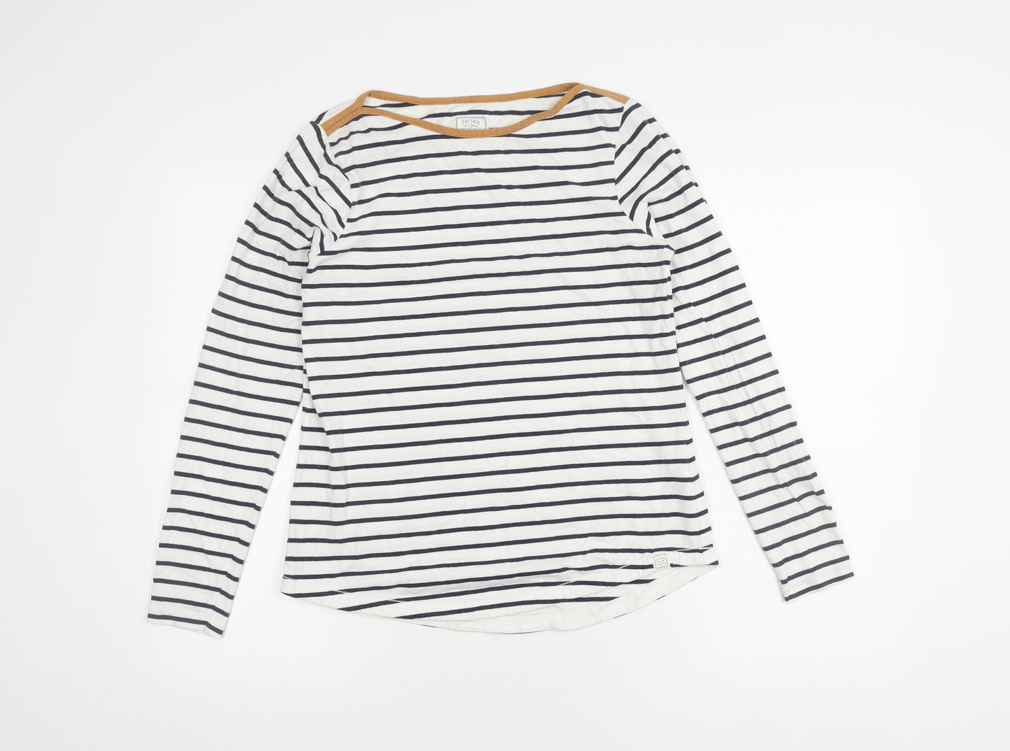 Womens UK Size 8 Fat Face White Basic T-Shirt