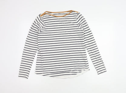 Womens UK Size 8 Fat Face White Basic T-Shirt