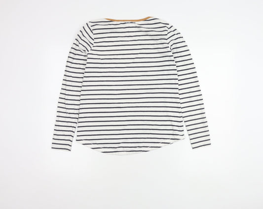 Womens UK Size 8 Fat Face White Basic T-Shirt